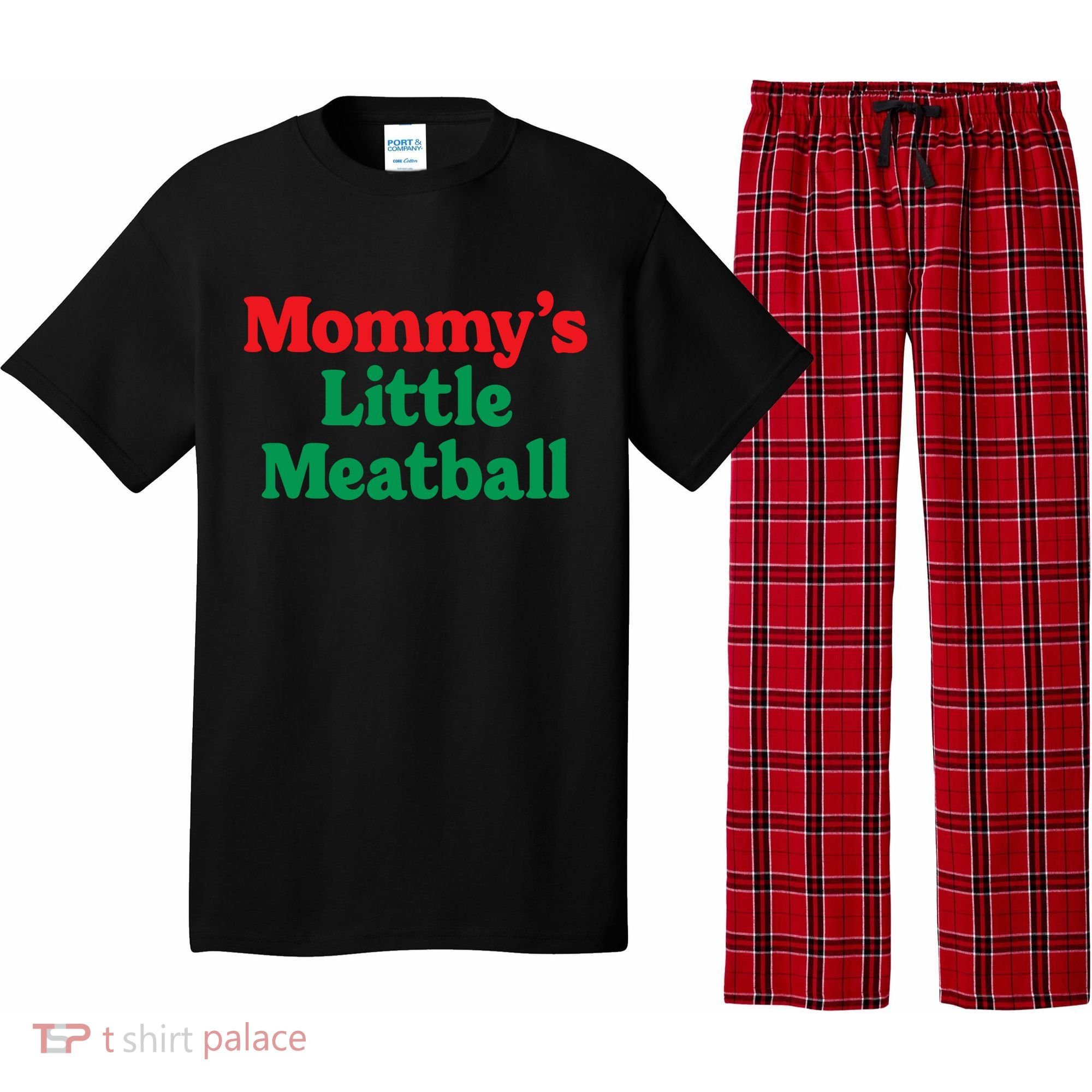 Mommys Little Meatball Italian Meme Pajama Set