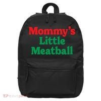 Mommys Little Meatball Italian Meme 16 in Basic Backpack thumb 0