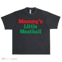 Mommys Little Meatball Italian Meme Urban Oversized Heavyweight T-Shirt thumb 0