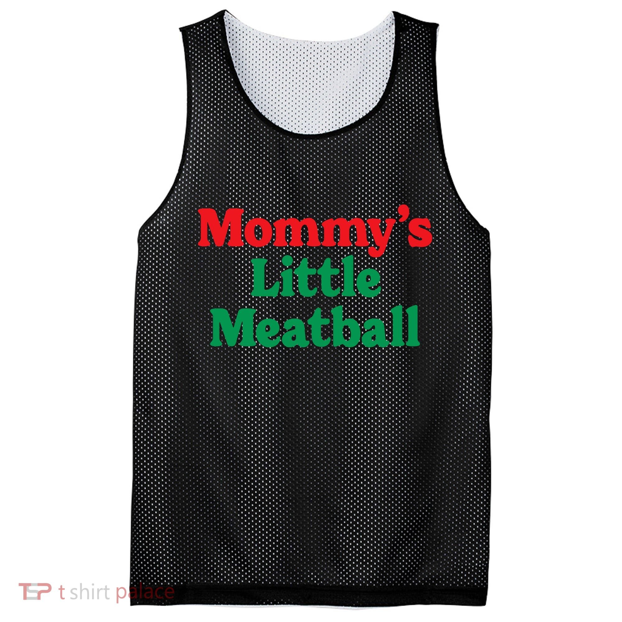 Mommys Little Meatball Italian Meme Mesh Reversible Basketball Jersey Tank