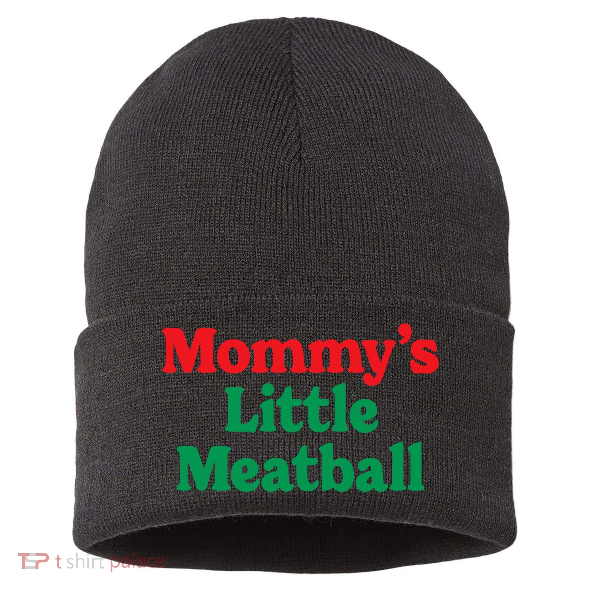 Mommys Little Meatball Italian Meme Sustainable Knit Beanie