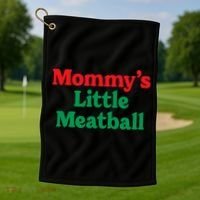 Mommys Little Meatball Italian Meme Golf Towel thumb 1
