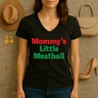 Mommys Little Meatball Italian Meme Women's V-Neck T-Shirt thumb 3