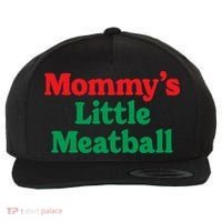 Mommys Little Meatball Italian Meme Wool Snapback Cap thumb 0