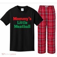 Mommys Little Meatball Italian Meme Kids Plaid Pajama Set thumb 0