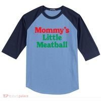 Mommys Little Meatball Italian Meme Raglan Baseball Sleeve Shirt thumb 0