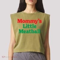 Mommys Little Meatball Italian Meme Garment-Dyed Women's Muscle Tee thumb 2
