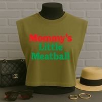 Mommys Little Meatball Italian Meme Garment-Dyed Women's Muscle Tee thumb 3