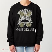 Military Life Messy Bun Wife Women's Sweatshirt thumb 0