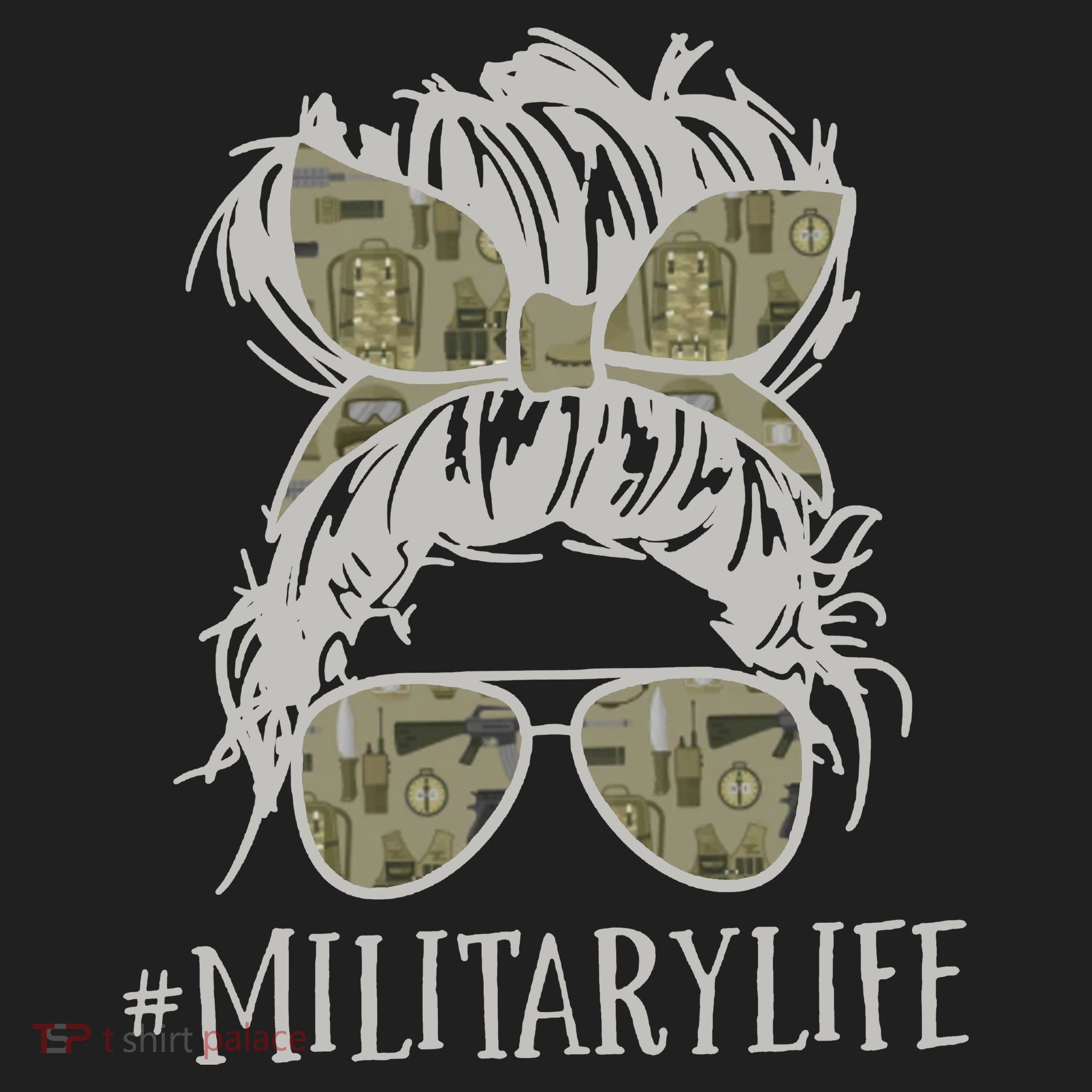 Military Life Messy Bun Wife Beanie