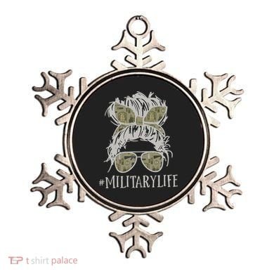 Military Life Messy Bun Wife Ornament
