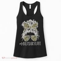 Military Life Messy Bun Wife Women's Tank Top thumb 0