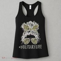 Military Life Messy Bun Wife Women's Tank Top thumb 3