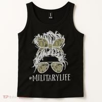 Military Life Messy Bun Wife Tank Top thumb 2