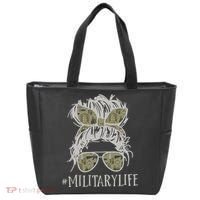 Military Life Messy Bun Wife Tote Bag thumb 0