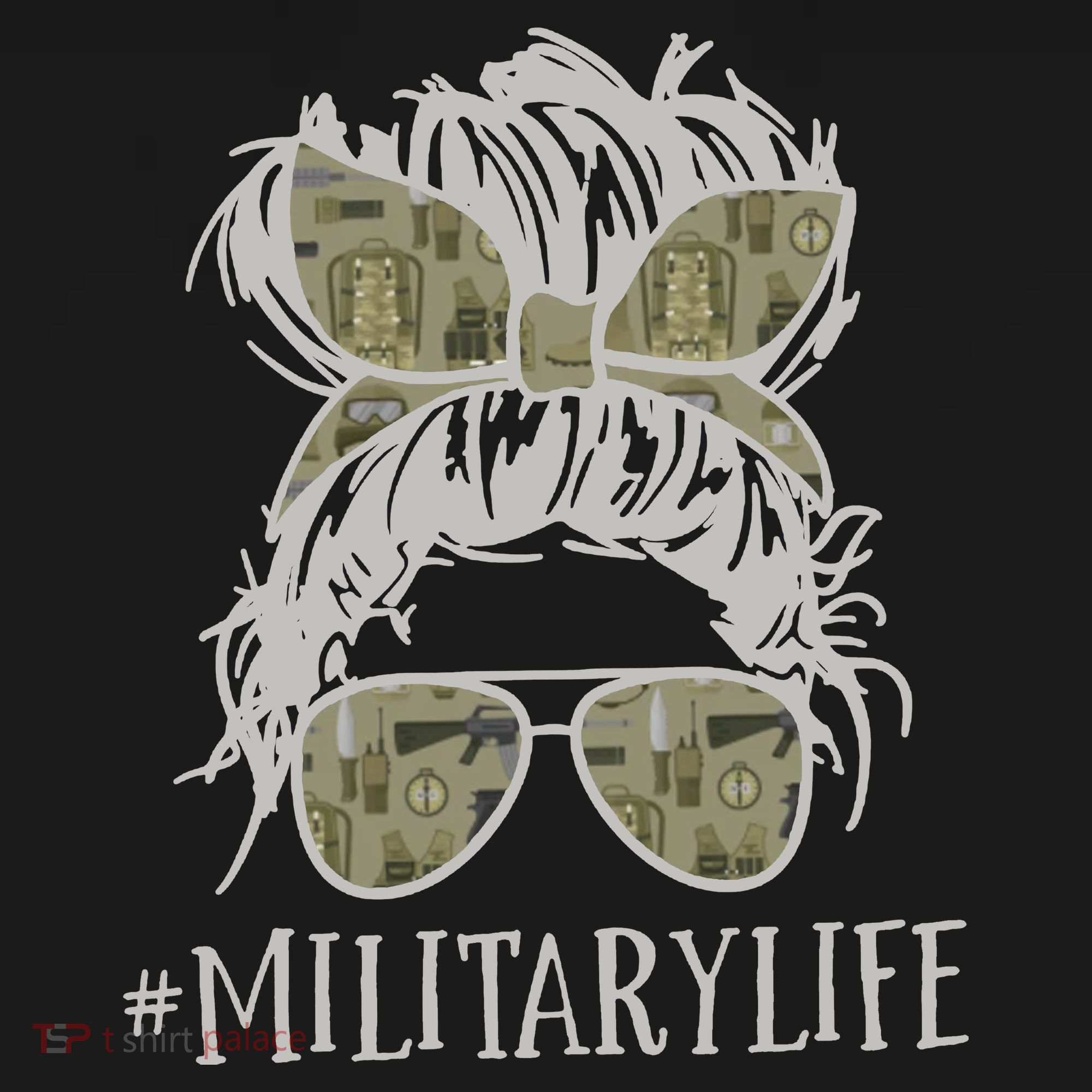 Military Life Messy Bun Wife Tote Bag