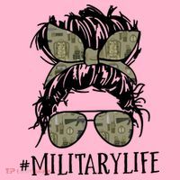 Military Life Messy Bun Wife Mousepad thumb 1