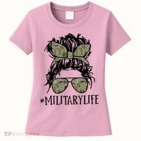 Military Life Messy Bun Wife Women's T-Shirt thumb 0