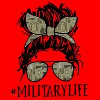 Military Life Messy Bun Wife Santa Hat thumb 1