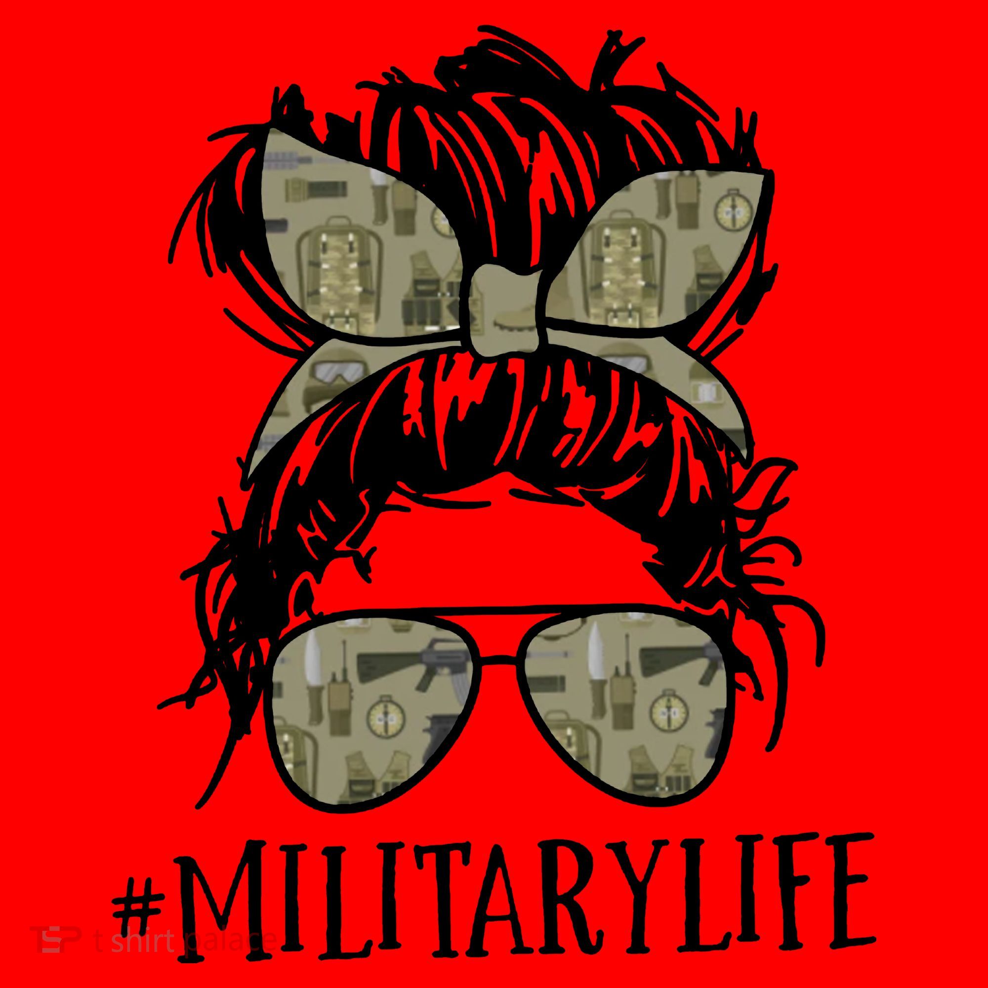 Military Life Messy Bun Wife Santa Hat