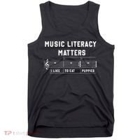 Music Literacy Matters I Like To Eat Puppies Tank Top thumb 0