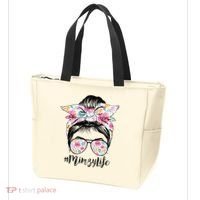 Mimzy Life Messy Hair Bun Floral Mother's Day Tote Bag thumb 3
