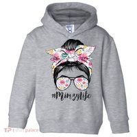 Mimzy Life Messy Hair Bun Floral Mother's Day Toddler Hoodie thumb 0