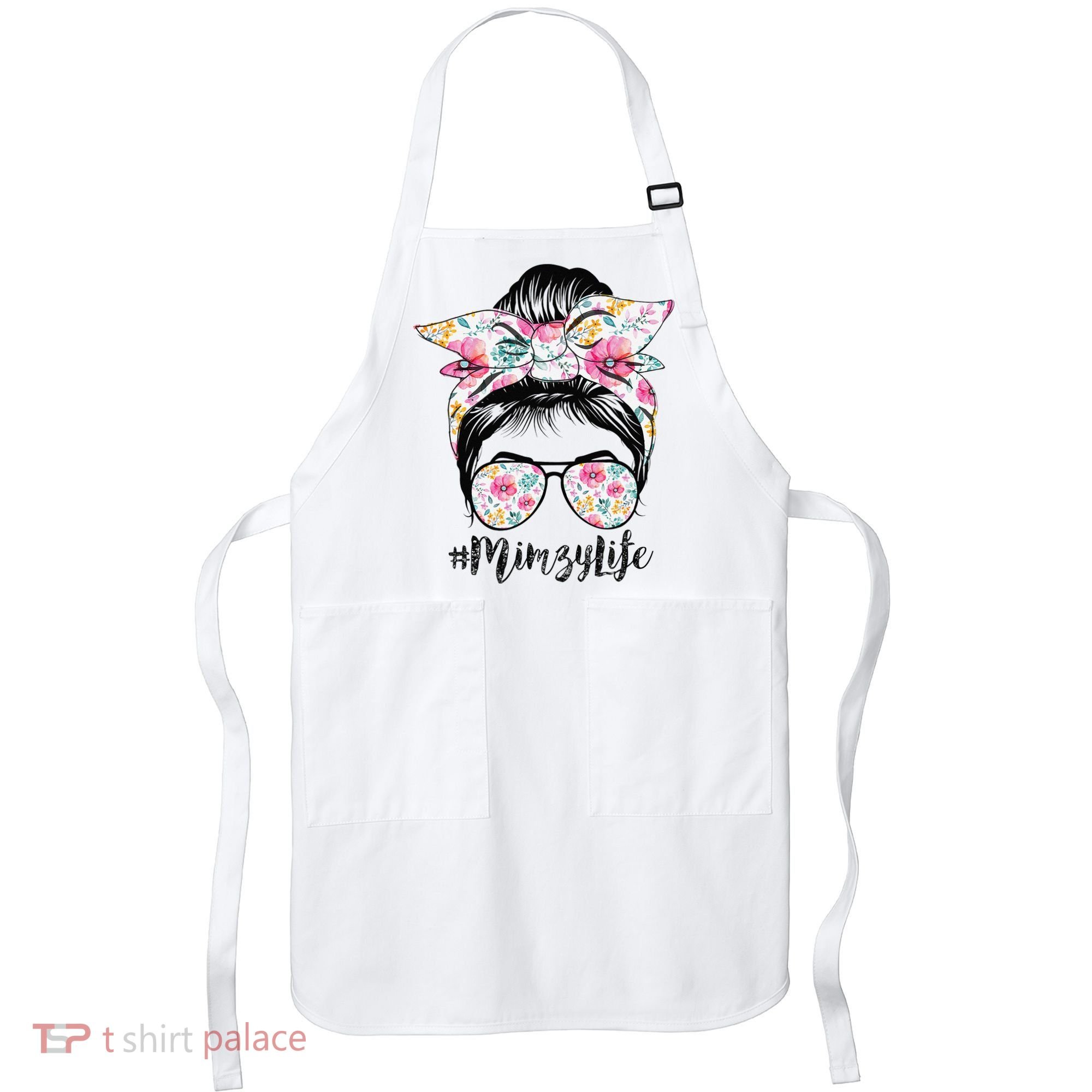 Mimzy Life Messy Hair Bun Floral Mother's Day Apron