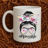 Mimzy Life Messy Hair Bun Floral Mother's Day Coffee Mug thumb 2