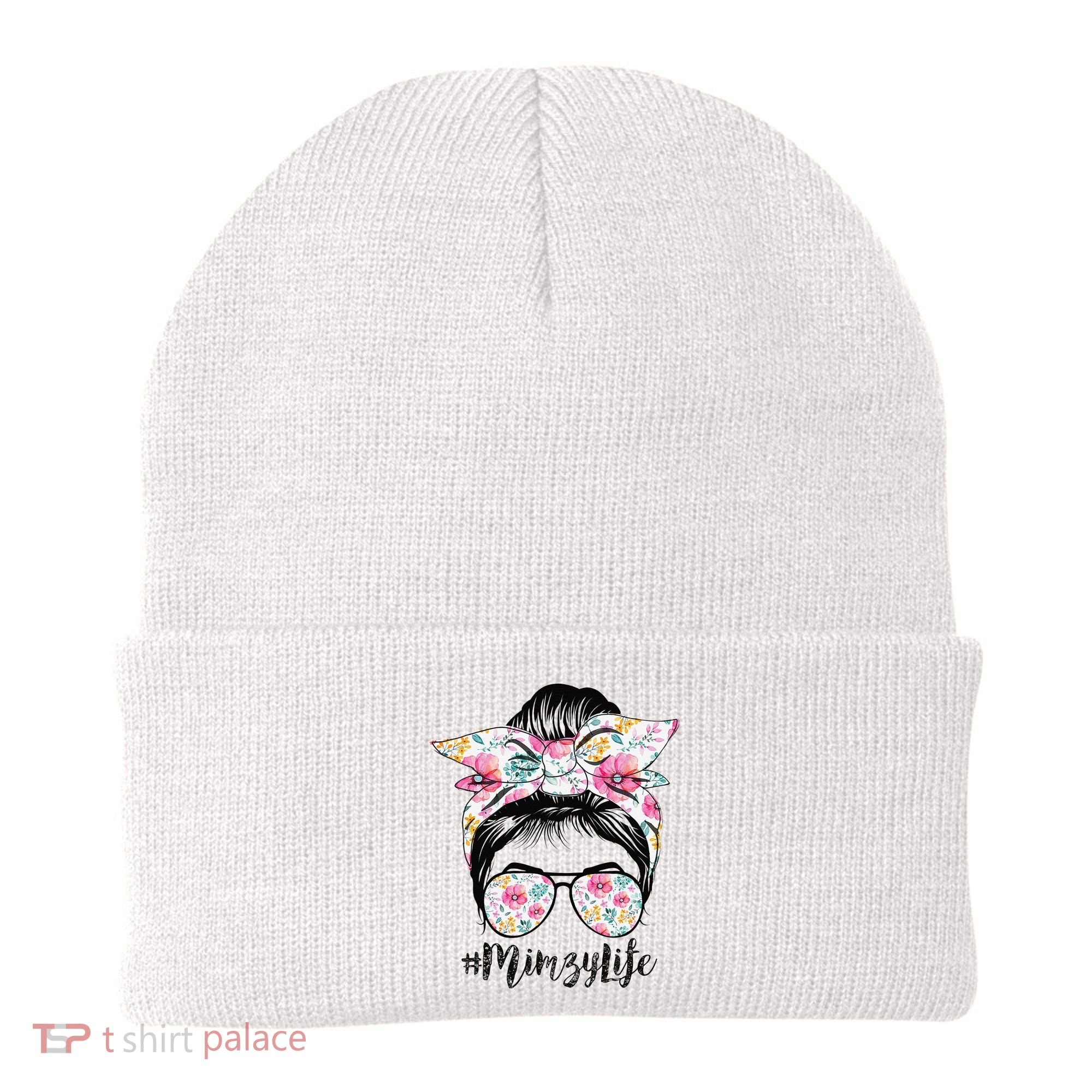 Mimzy Life Messy Hair Bun Floral Mother's Day Beanie