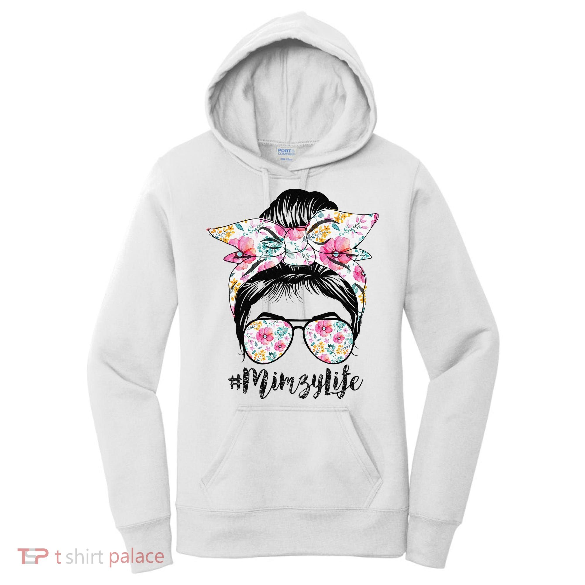 Mimzy Life Messy Hair Bun Floral Mother's Day Women's Hoodie