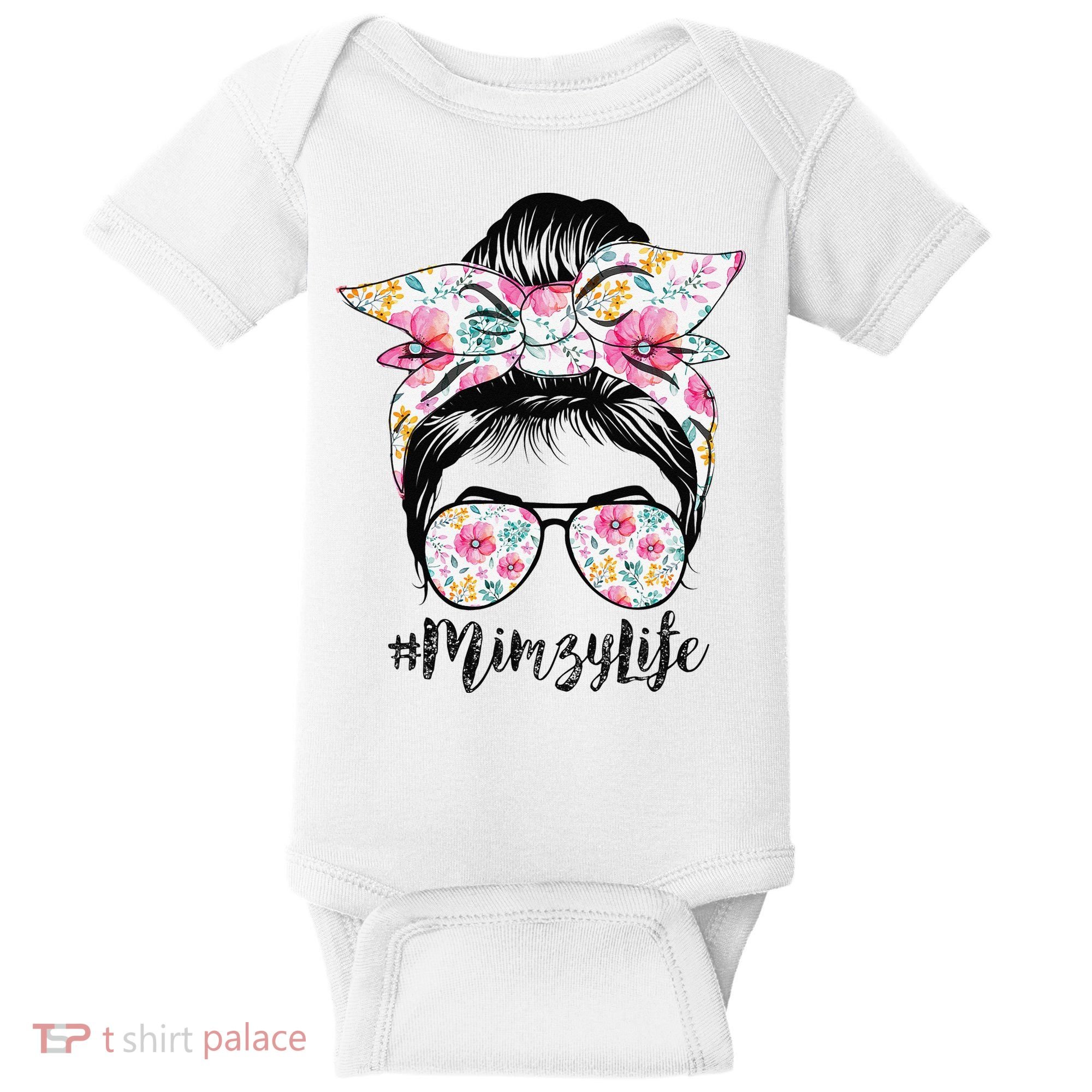 Mimzy Life Messy Hair Bun Floral Mother's Day Baby Bodysuit