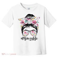 Mimzy Life Messy Hair Bun Floral Mother's Day Toddler T-Shirt thumb 0