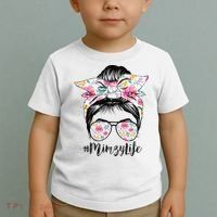 Mimzy Life Messy Hair Bun Floral Mother's Day Toddler T-Shirt thumb 2