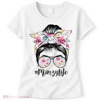 Mimzy Life Messy Hair Bun Floral Mother's Day Women's T-Shirt thumb 0