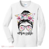 Mimzy Life Messy Hair Bun Floral Mother's Day Kids Long Sleeve Shirt thumb 0