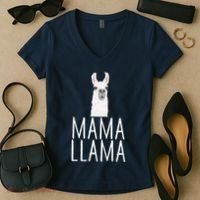 Mama Llama Women's V-Neck T-Shirt thumb 2