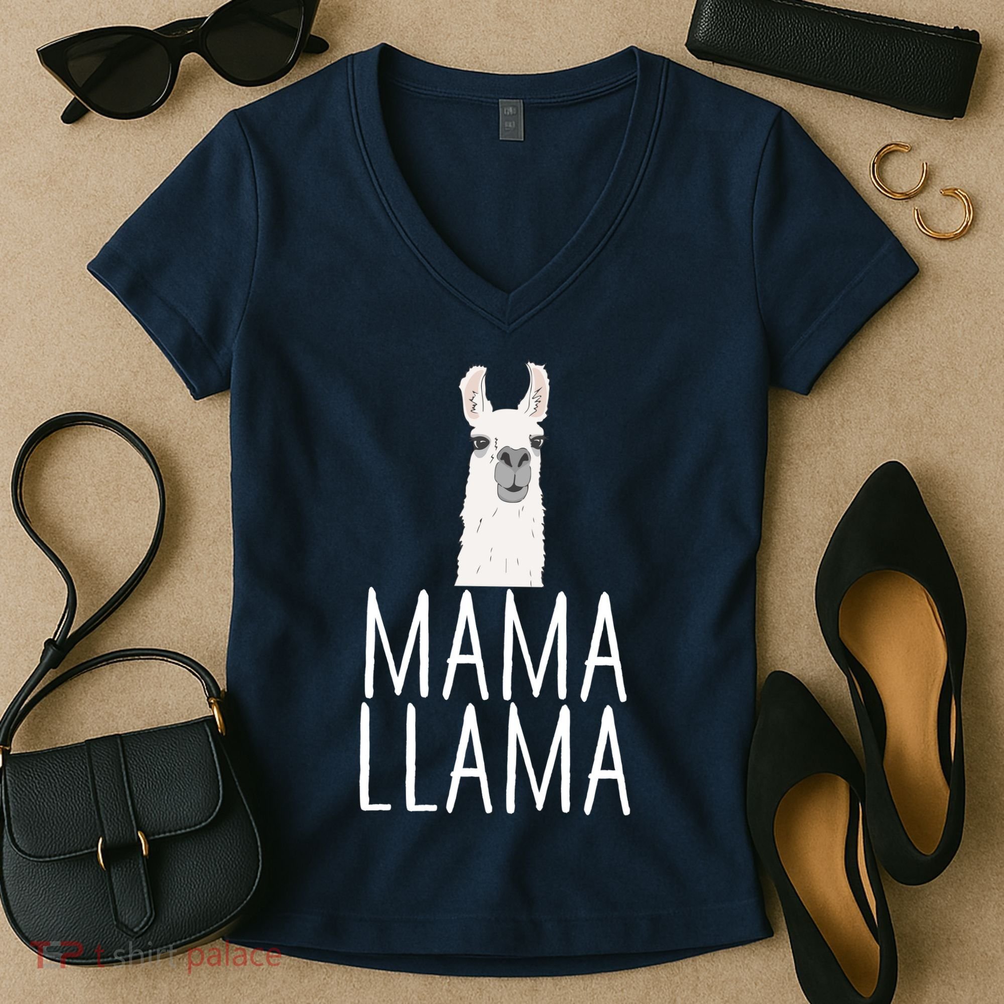 Mama Llama Women's V-Neck T-Shirt