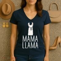 Mama Llama Women's V-Neck T-Shirt thumb 3