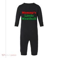 Mommys Little Meatball Funny Italian Joke Infant Fleece One Piece thumb 0