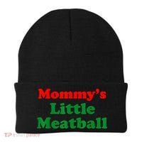 Mommys Little Meatball Funny Italian Joke Beanie thumb 0