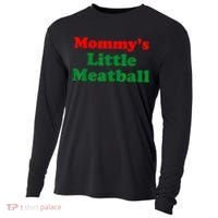 Mommys Little Meatball Funny Italian Joke Cooling Performance Long Sleeve Crew thumb 0