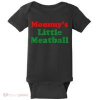 Mommys Little Meatball Funny Italian Joke Baby Bodysuit thumb 0