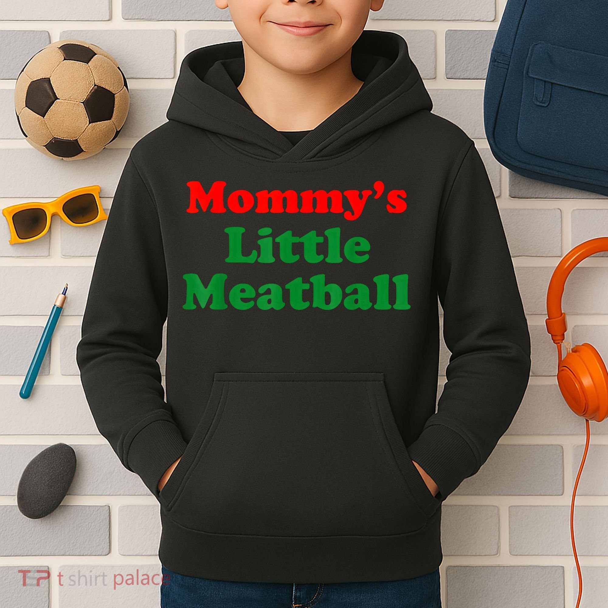 Mommys Little Meatball Funny Italian Joke Kids Hoodie