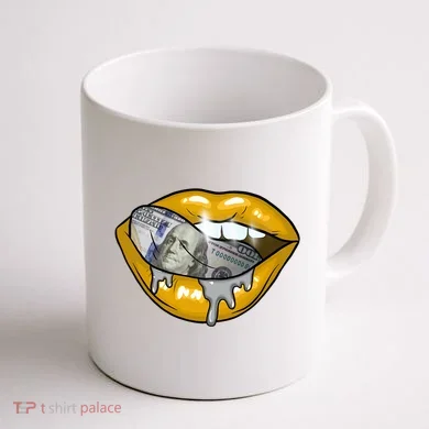 Money Lips Coffee Mug back