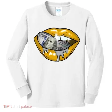Money Lips Kids Long Sleeve Shirt