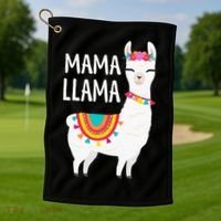 Mama Llama Mother Day Golf Towel thumb 1