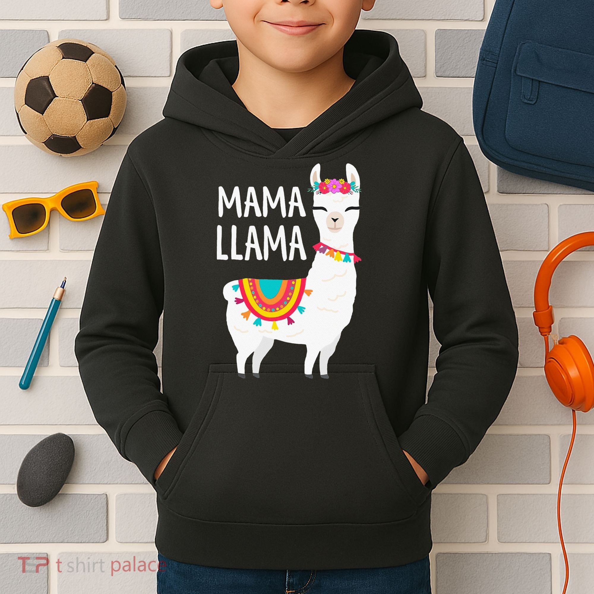 Mama Llama Mother Day Kids Hoodie