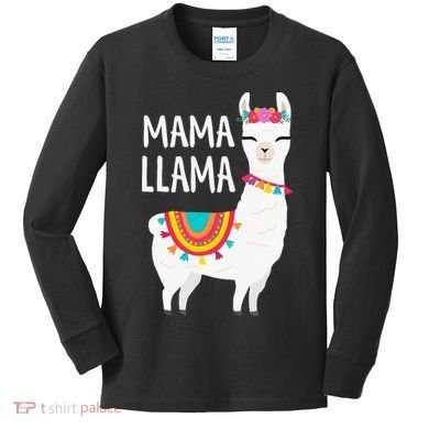 Mama Llama Mother Day Kids Long Sleeve Shirt