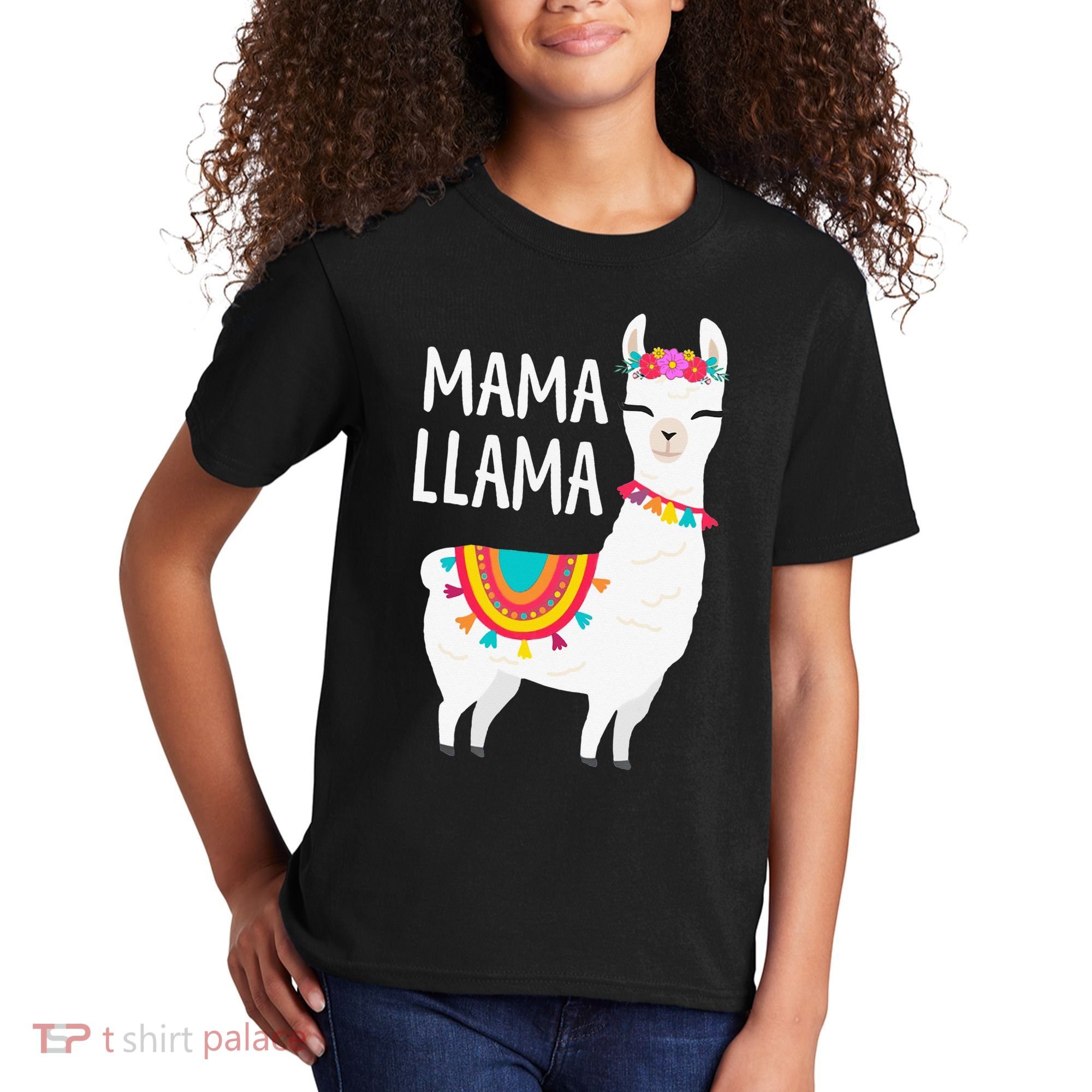 Mama Llama Mother Day Kids T-Shirt